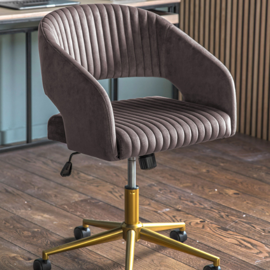 Read more about Marry velvet swivel home and office chair in grey