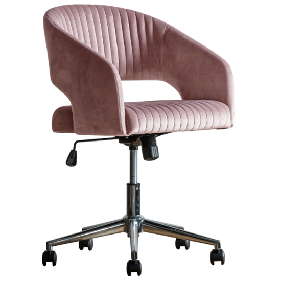 Marry Swivel Velvet Home And Office Chair In Pink Furniture in Fashion