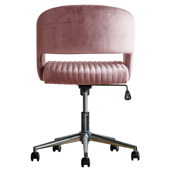 Marry Velvet Swivel Home And Office Chair In Pink