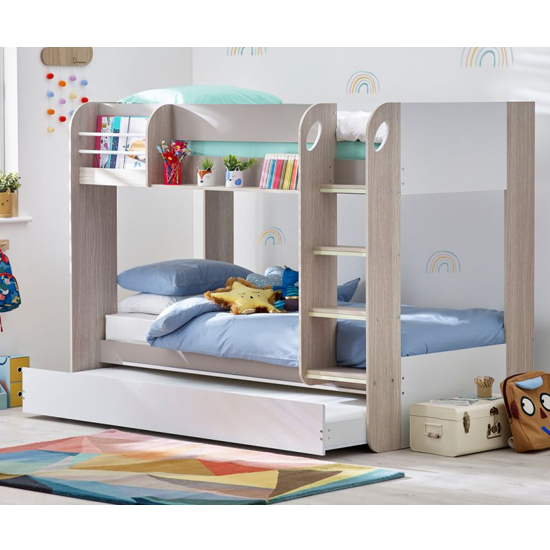 Read more about Mars wooden bunk bed with underbed in taupe