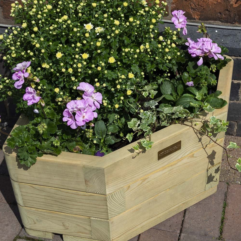 Marsden Wooden Garden Corner Planter In Natural
