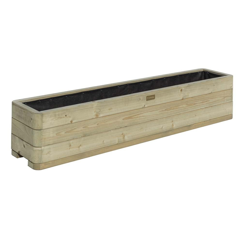 Marsden Wooden Garden Patio Planter In Natural
