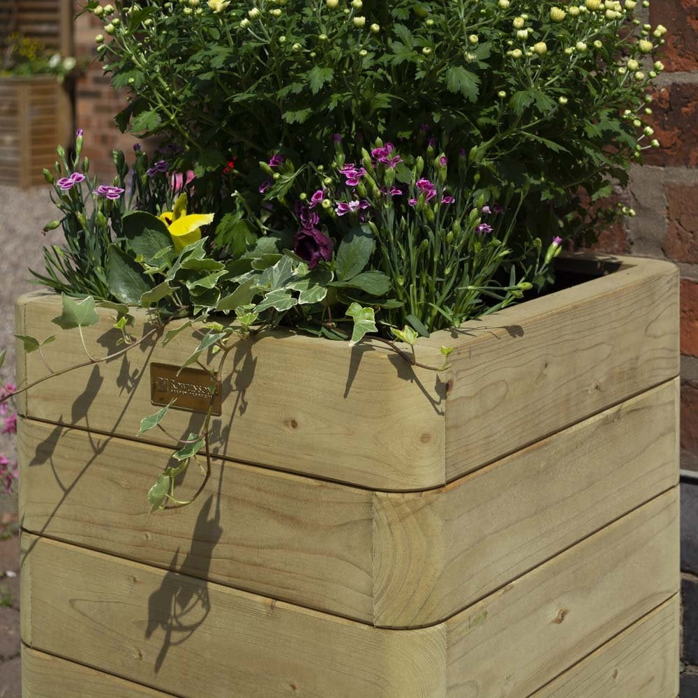 Marsden Wooden Garden Tall Planter In Natural