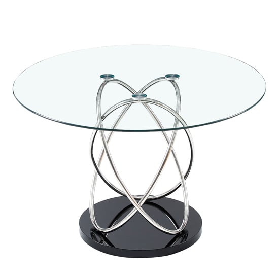 Marseille Clear Glass Dining Table With 4 Ravenna Black Chairs_2