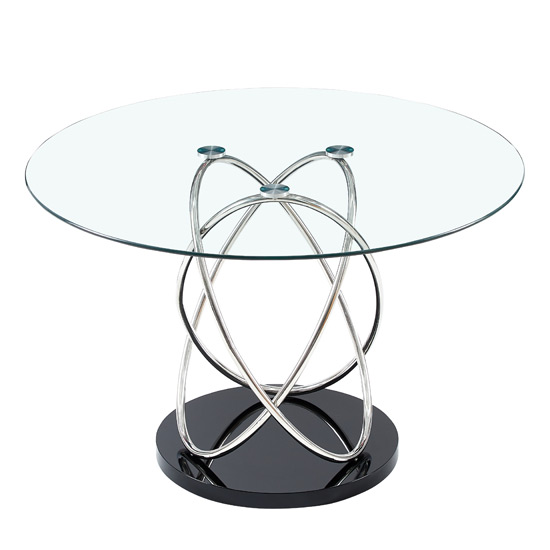 Read more about Marseille clear glass dining table with chrome supports