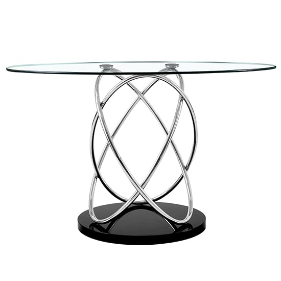 Marseille Clear Glass Dining Table With Chrome Supports_2