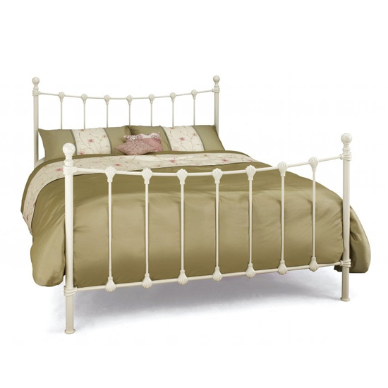 Marseille Metal Double Bed In Ivory Gloss