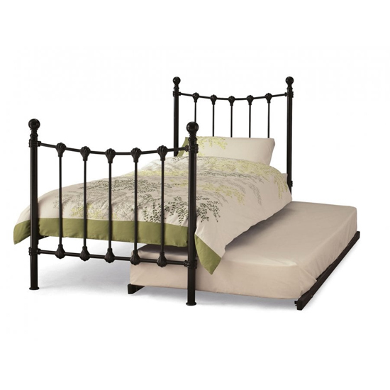 Marseille Metal Single Bed With Guest Bed In Black_2
