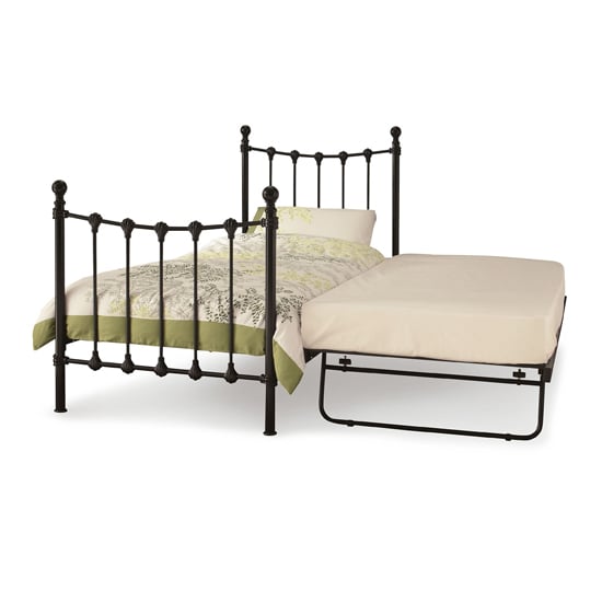 Marseille Metal Single Bed With Guest Bed In Black_3
