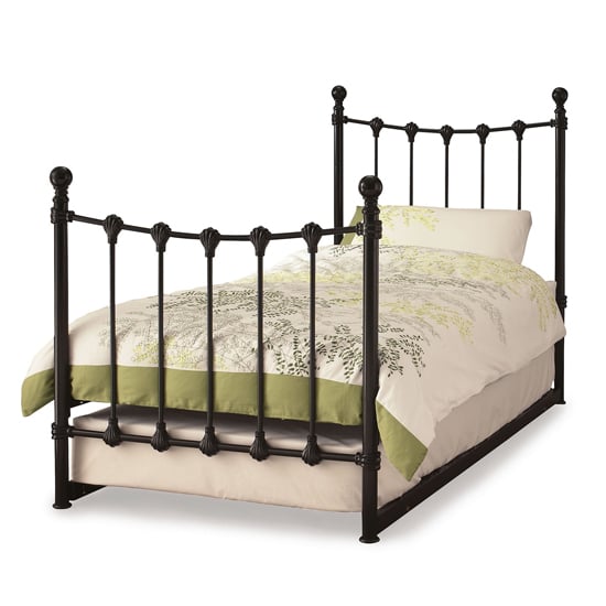 Marseille Metal Single Bed With Guest Bed In Black_1