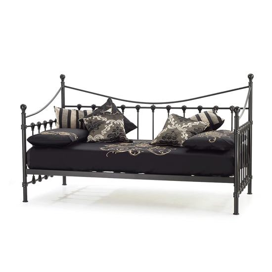 Marseille Metal Single Day Bed With Guest Bed In Black_2