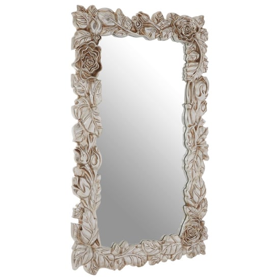 Marseilles Wall Bedroom Mirror In Champagne Rose Leaf Frame