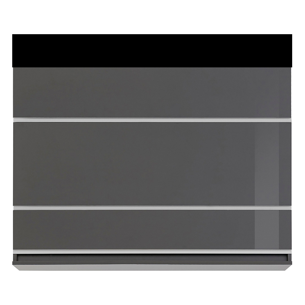 Marshall 120cm High Gloss Shoe Cabinet With 2 Flap Doors In Anthracite