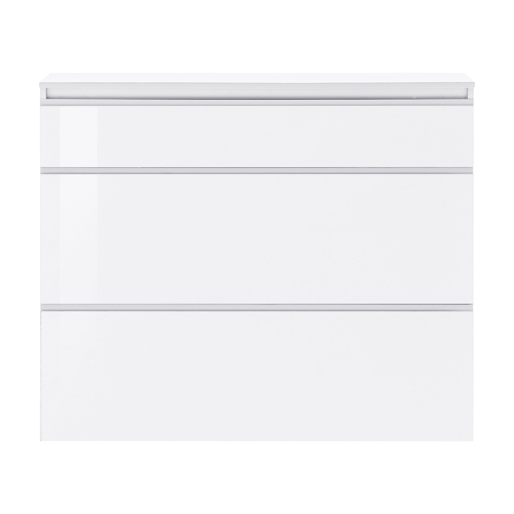 Marshall 120cm High Gloss Shoe Cabinet With 2 Flap Doors In White