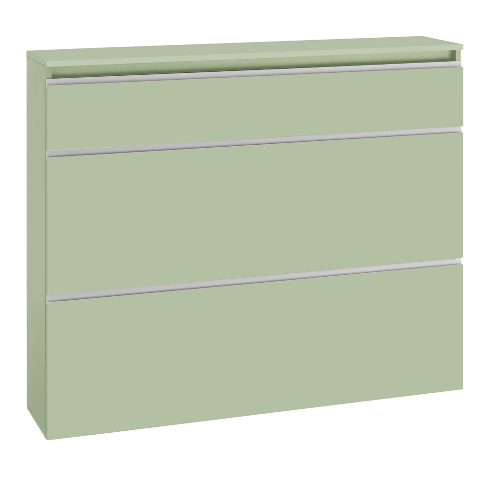 Marshall 120cm Wooden Shoe Cabinet With 2 Flap Doors In Sage Green