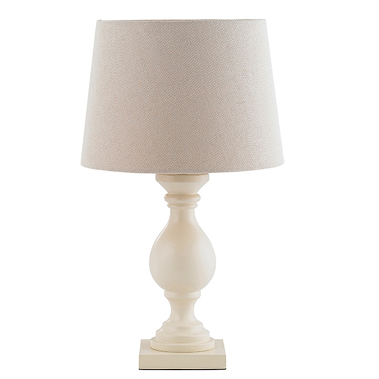 Read more about Marsham ivory fabric shade table lamp in ivory wood