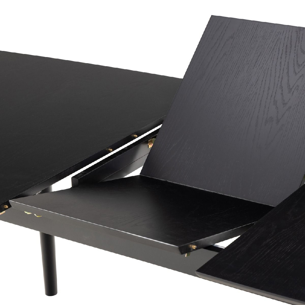 Marshfield Wooden Rectangular Extending Dining Table In Black