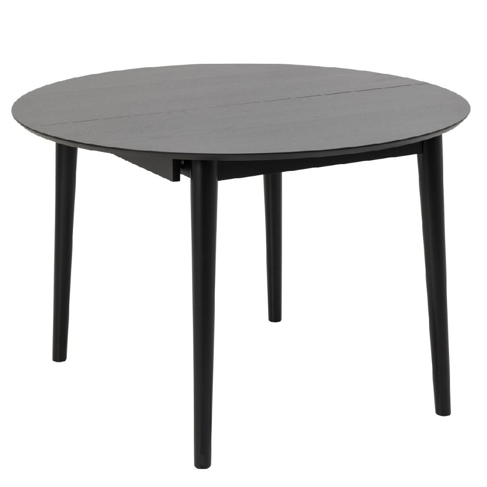 Marshfield Wooden Round Extending Dining Table In Black
