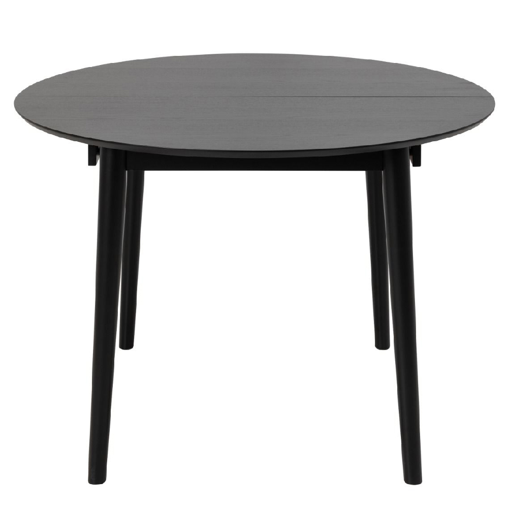 Marshfield Wooden Round Extending Dining Table In Black