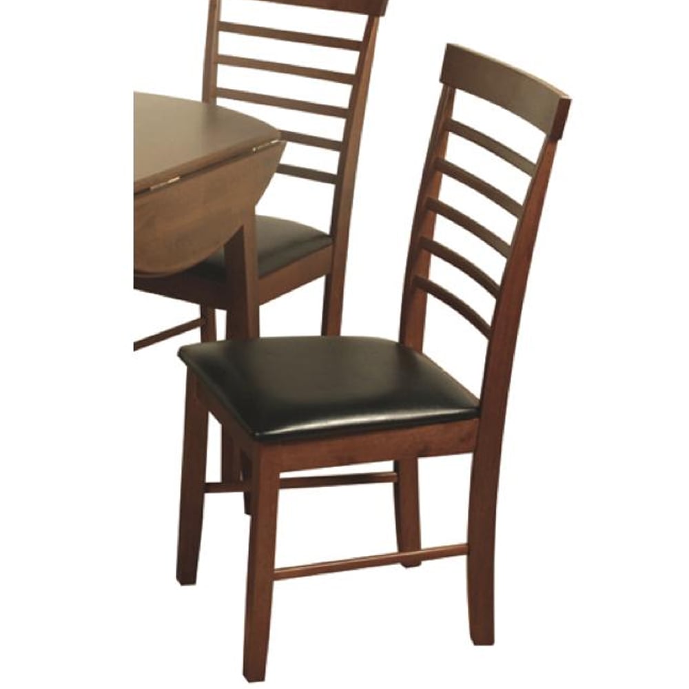 Marsic Dark Oak Wooden Dining Chairs With Leather Seat In Pair