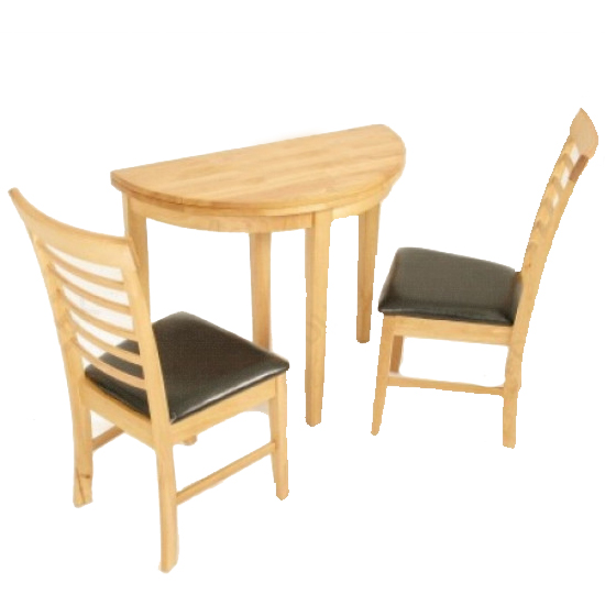 Product photograph of Marsic Half Moon Dining Set In Light Oak With 2 Chairs from Furniture in Fashion