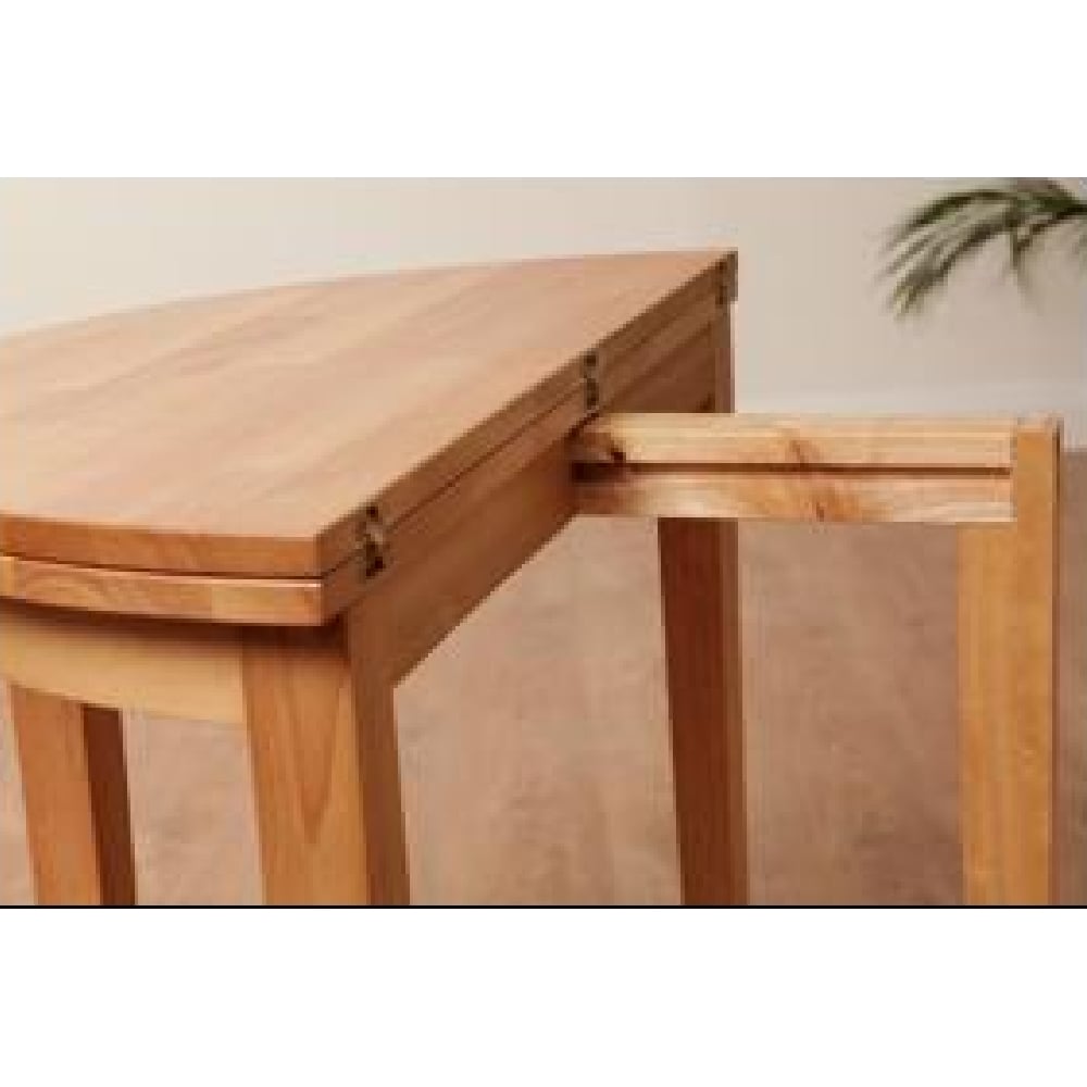 Marsic Wooden Half Moon Dining Table In Light Oak