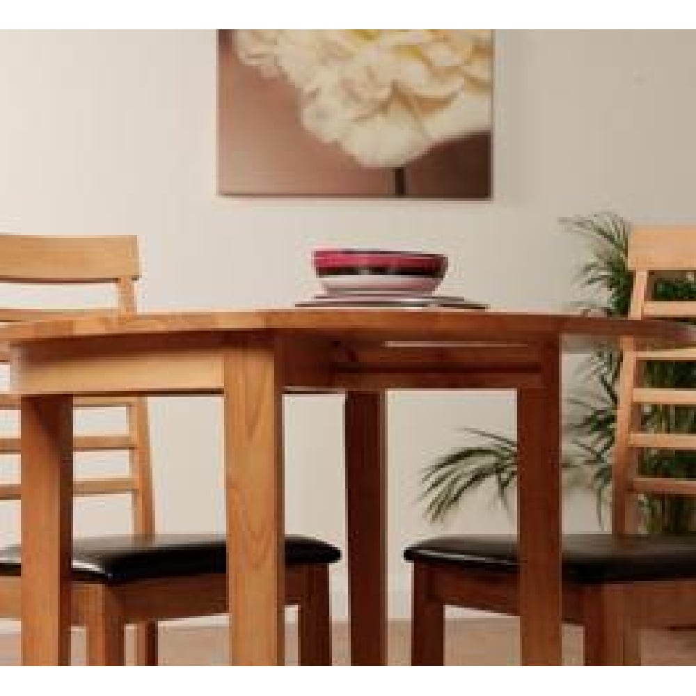 Marsic Wooden Half Moon Dining Table In Light Oak