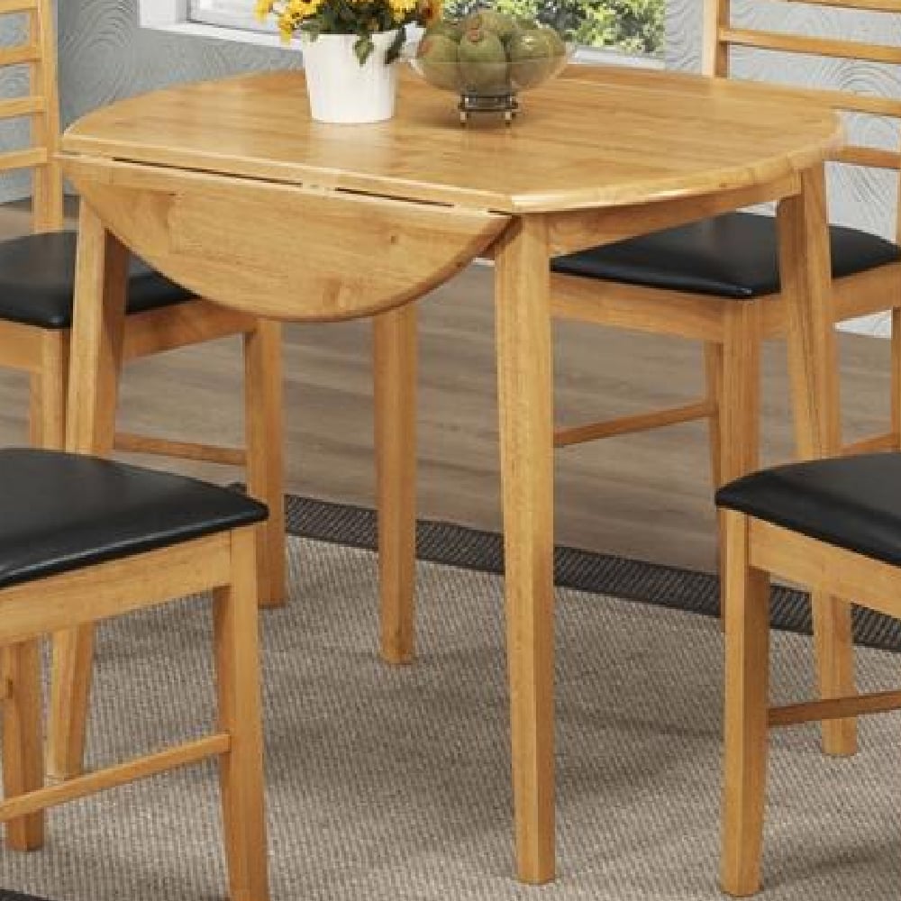 Marsic Wooden Round Drop Leaf Dining Table In Oak