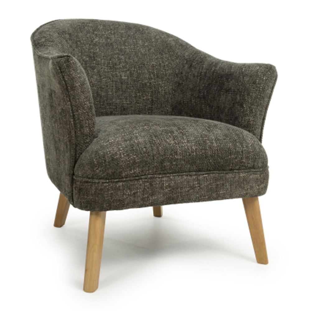 Marston Flax Effect Fabric Bedroom Chair in Green