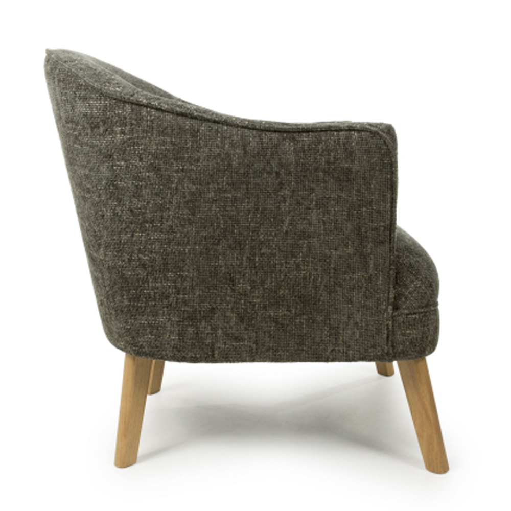 Marston Flax Effect Fabric Bedroom Chair in Green
