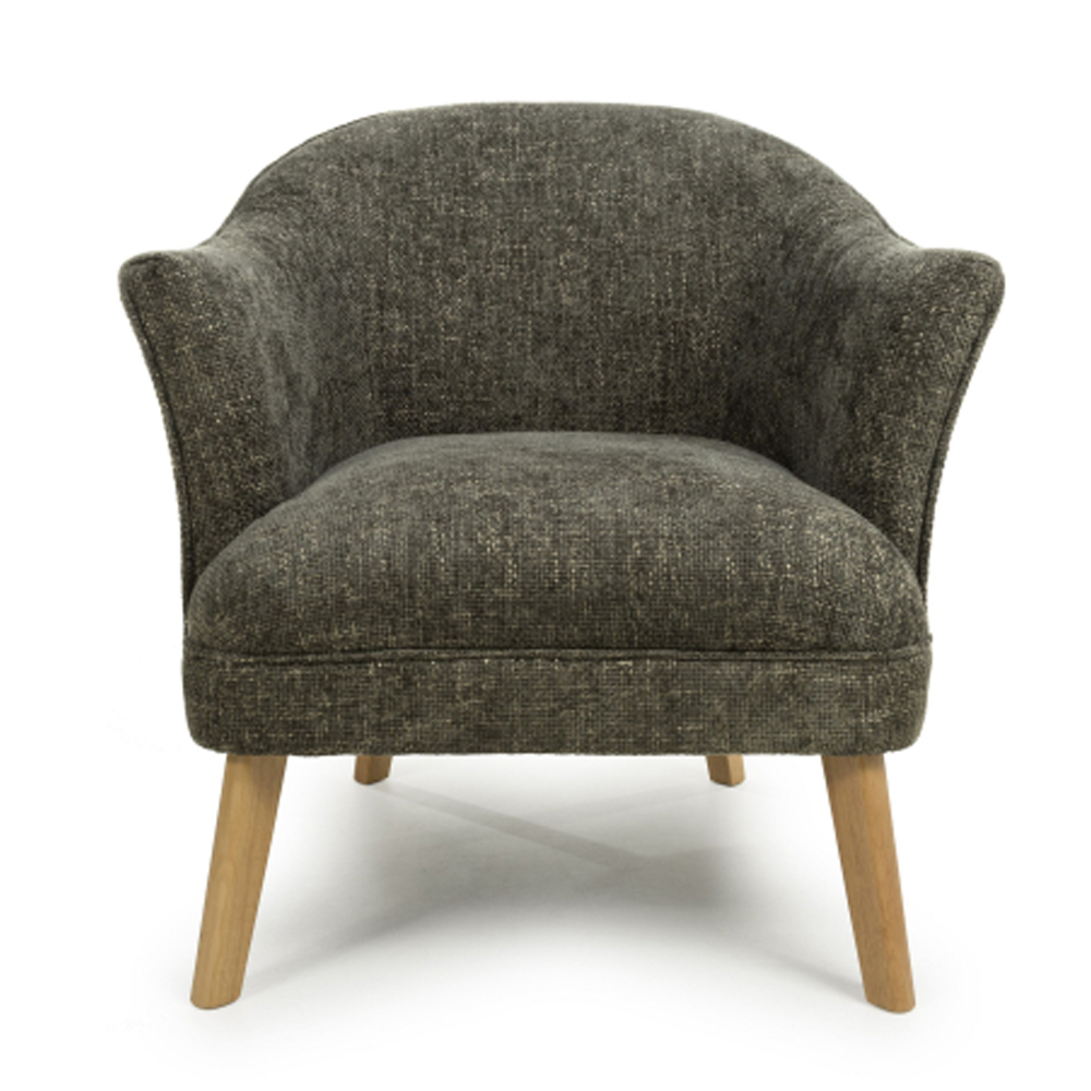 Marston Flax Effect Fabric Bedroom Chair in Green