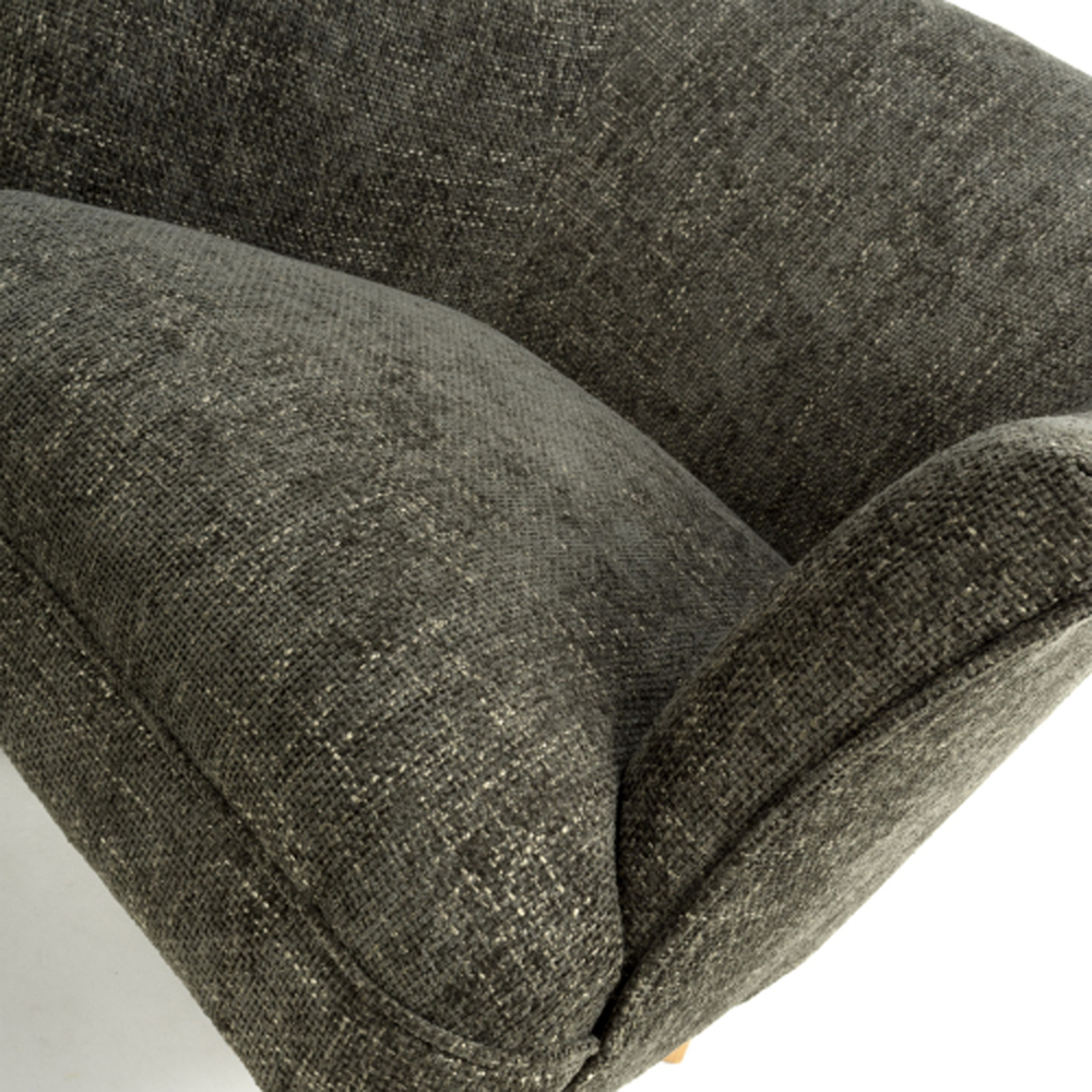 Marston Flax Effect Fabric Bedroom Chair in Green