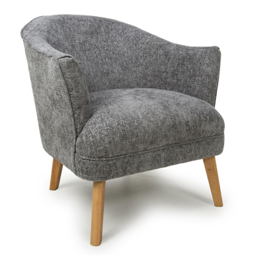 Marston Flax Effect Fabric Bedroom Chair in Grey