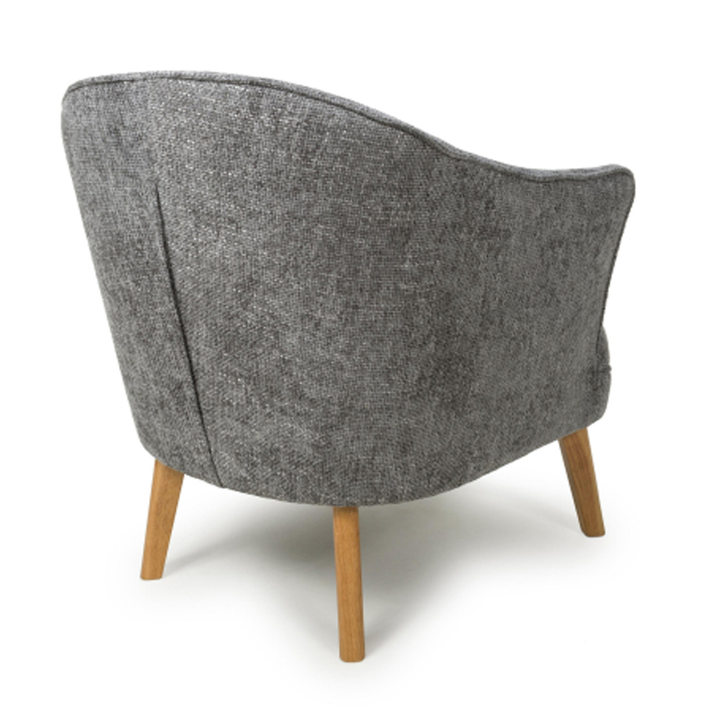 Marston Flax Effect Fabric Bedroom Chair in Grey