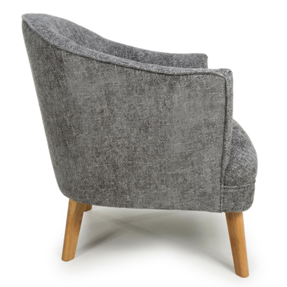 Marston Flax Effect Fabric Bedroom Chair in Grey