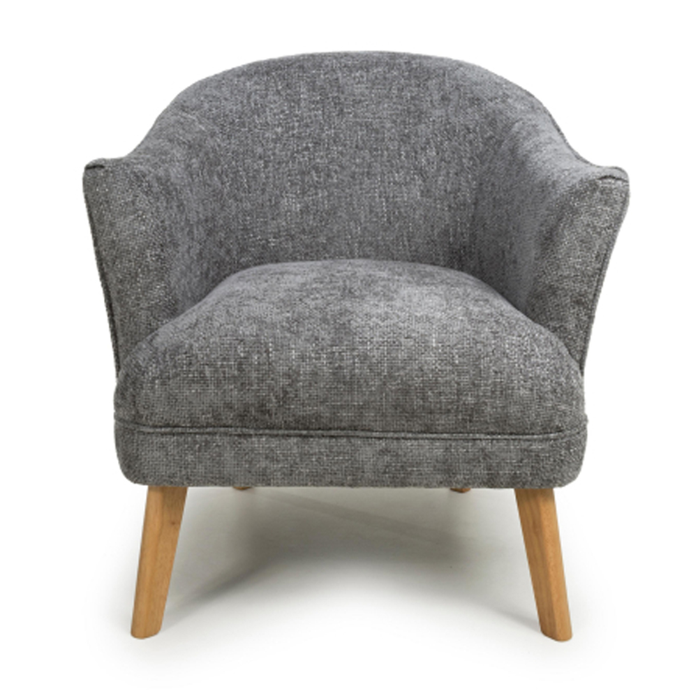 Marston Flax Effect Fabric Bedroom Chair in Grey