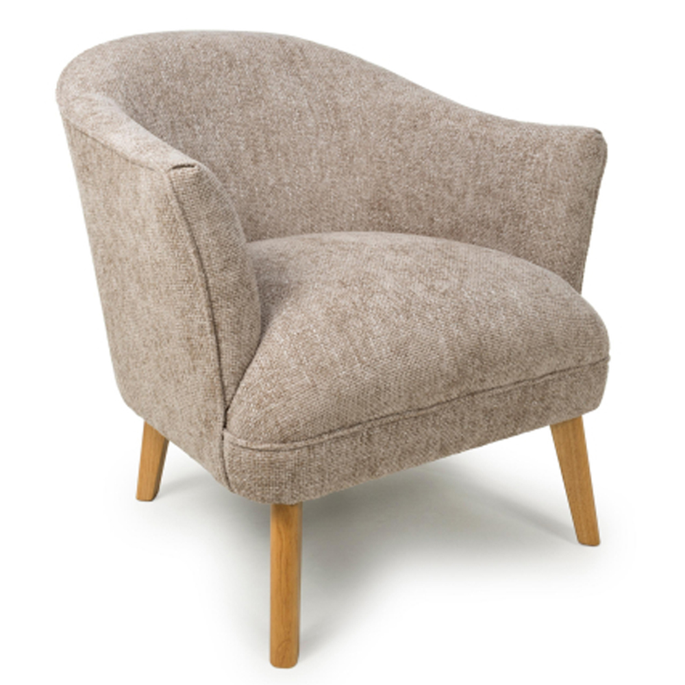 Marston Flax Effect Fabric Bedroom Chair in Natural
