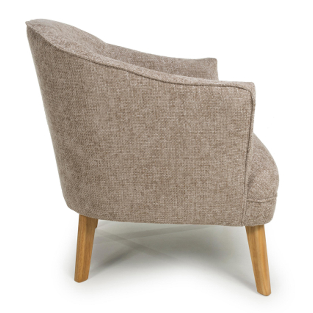Marston Flax Effect Fabric Bedroom Chair in Natural