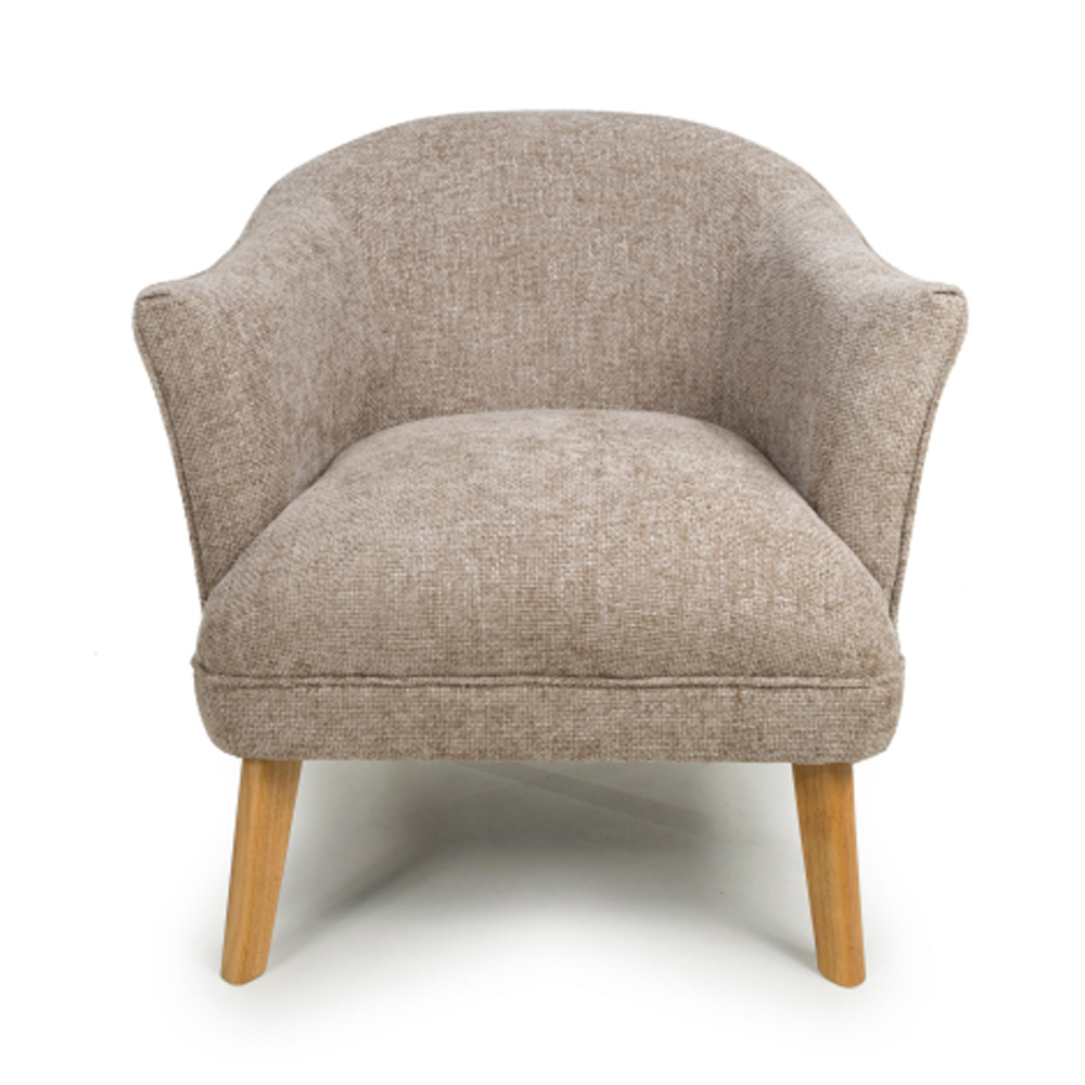 Marston Flax Effect Fabric Bedroom Chair in Natural