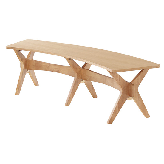 Marstow Curved Wooden Dining Bench In Oak