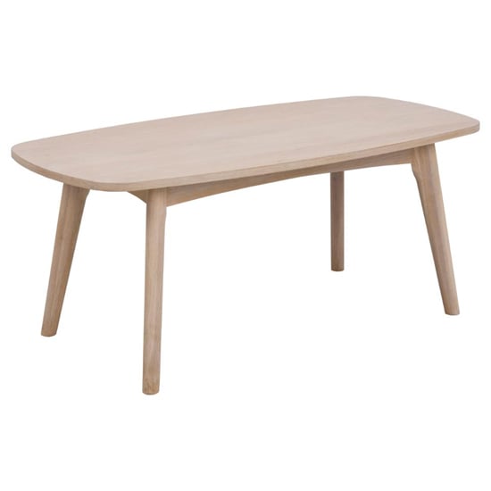 Photo of Marta wooden coffee table rectangular in oak white