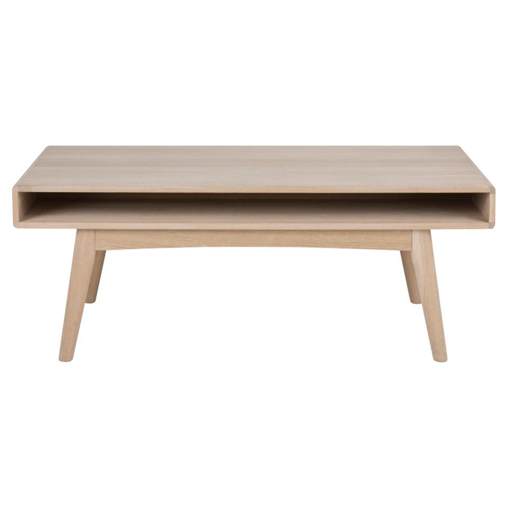 Marta Wooden Coffee Table With Self - White Oak