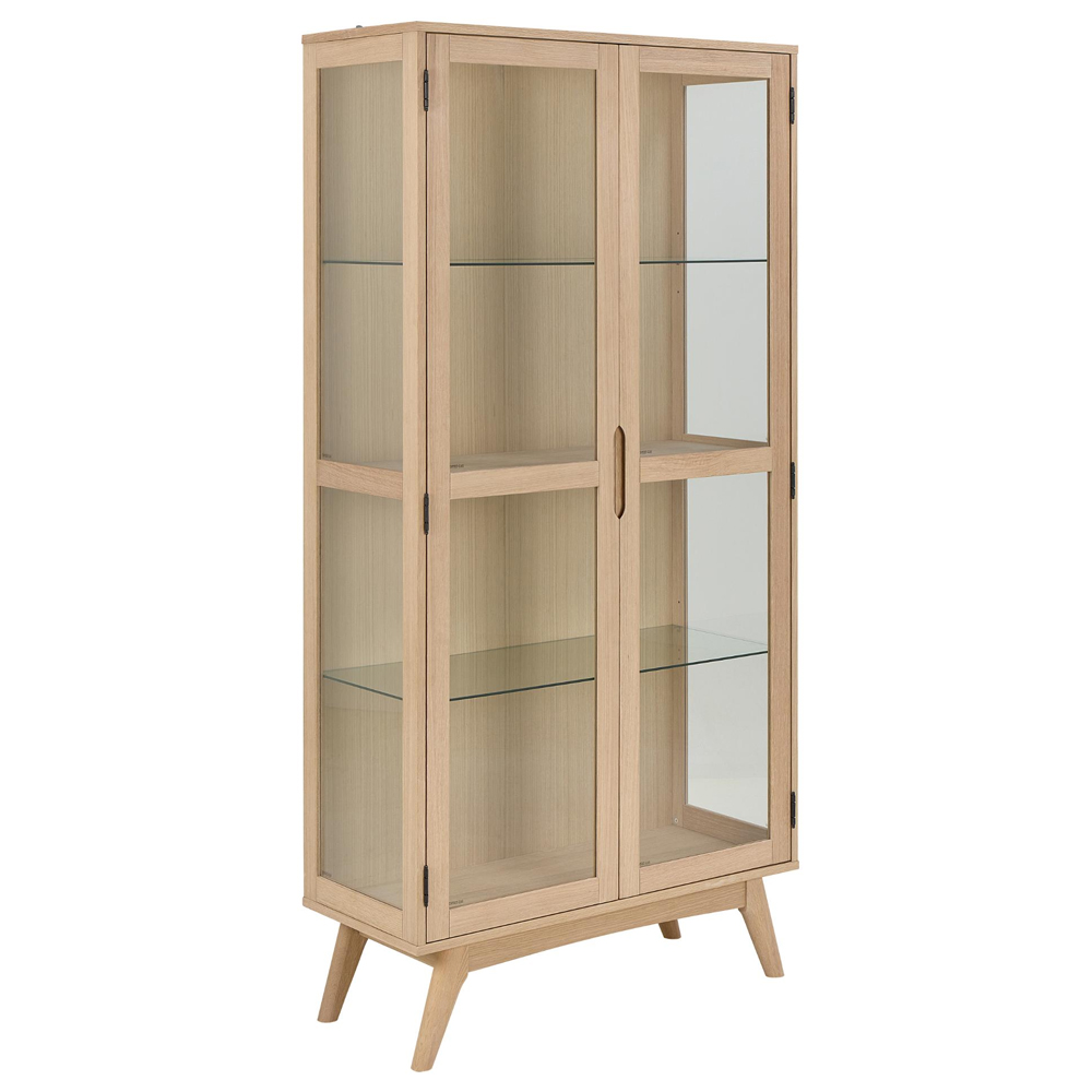 Marta Wooden Display Cabinet With 2 Doors In White Oak