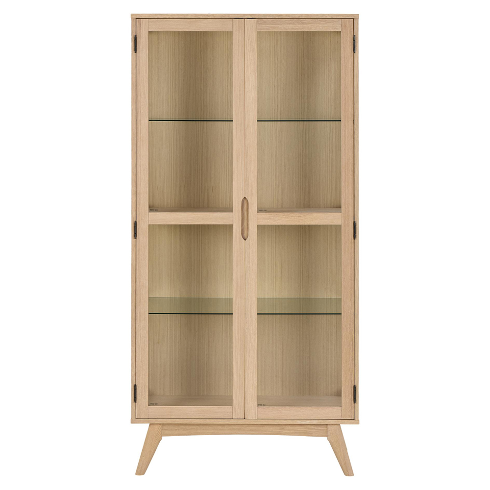 Marta Wooden Display Cabinet With 2 Doors In White Oak