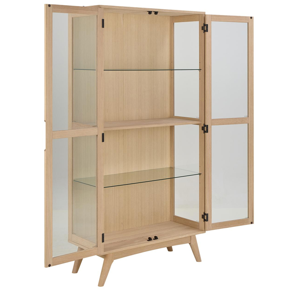 Marta Wooden Display Cabinet With 2 Doors In White Oak