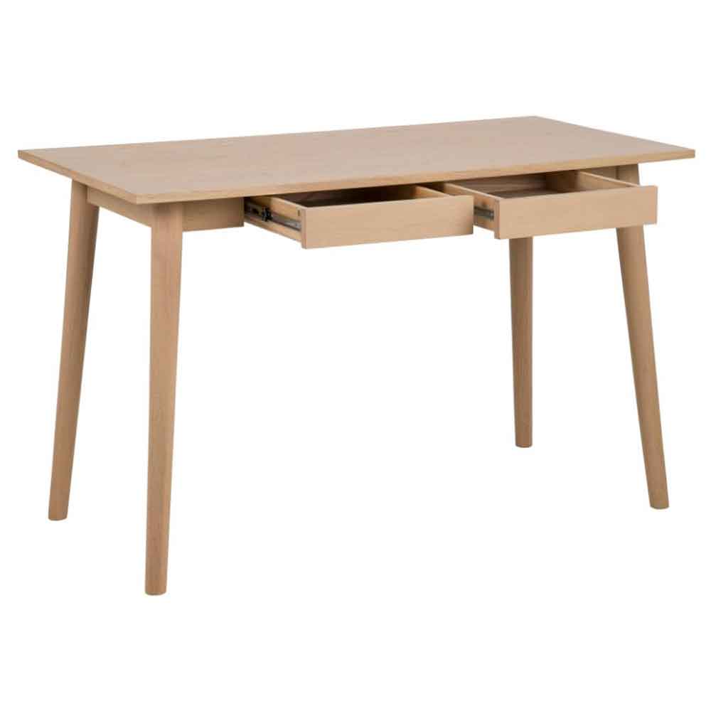 Marta Wooden Laptop Desk With 2 Drawers - Oak