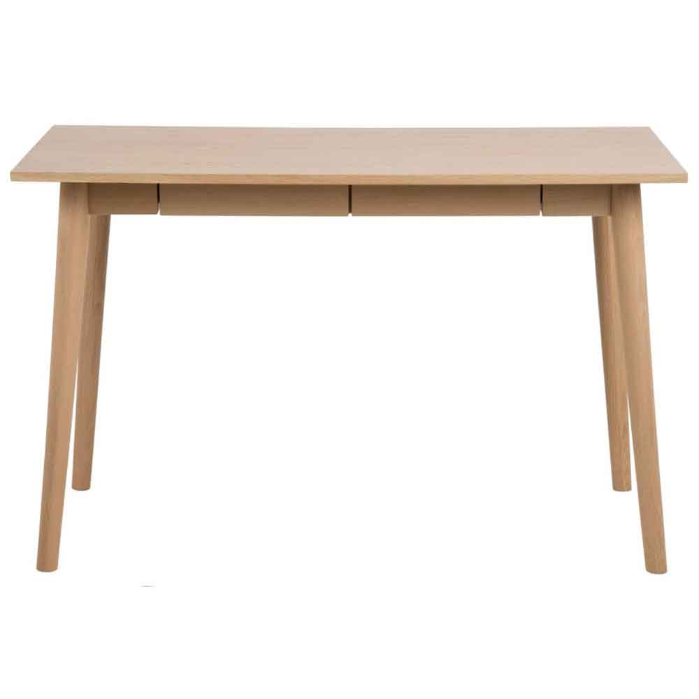 Marta Wooden Laptop Desk With 2 Drawers - Oak