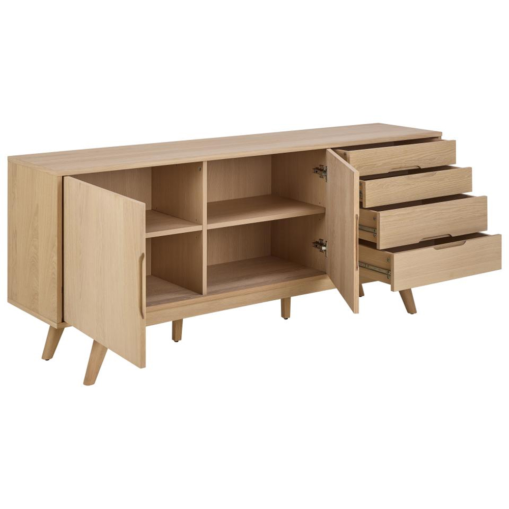 Marta Wooden Sideboard With 2 Doors 4 Drawers In White Oak