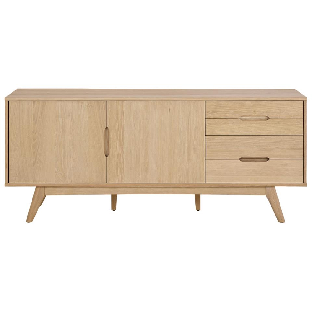 Marta Wooden Sideboard With 2 Doors 4 Drawers In White Oak