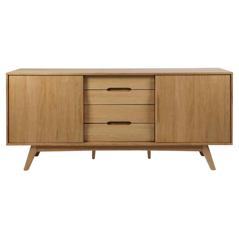 Marta Wooden Sideboard With 2 Sliding Doors In Oak